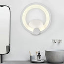 GobekUsa Modern LED Acrylic Sconce Light - 7.5"/10" Diameter - White Wall Lamp in Warm/White Light