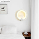 GobekUsa Modern LED Acrylic Sconce Light - 7.5"/10" Diameter - White Wall Lamp in Warm/White Light