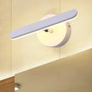 GobekUsa Adjustable LED Wall Sconce in White for Bedside, Simple Style Metal Lighting