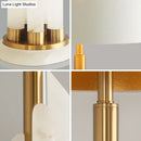 GobekUsa Minimalist 1-Head Fabric Bedside Lamp with Mica Base in White - Drum Table Lighting