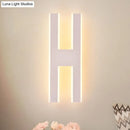 GobekUsa Modern Metal LED Wall Lamp with Alphabet Design - White/Black Sconce Light for Bedside in White/Warm Glow