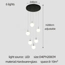 GobekUsa Cream Glass Ball Chandelier for Duplex Villa Penthouse, Restaurant and Staircase