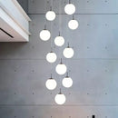 GobekUsa Cream Glass Ball Chandelier for Duplex Villa Penthouse, Restaurant and Staircase