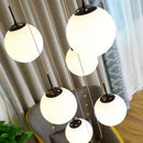 GobekUsa Cream Glass Ball Chandelier for Duplex Villa Penthouse, Restaurant and Staircase