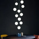GobekUsa Cream Glass Ball Chandelier for Duplex Villa Penthouse, Restaurant and Staircase