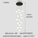 GobekUsa Cream Glass Ball Chandelier for Duplex Villa Penthouse, Restaurant and Staircase