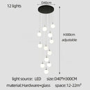 GobekUsa Cream Glass Ball Chandelier for Duplex Villa Penthouse, Restaurant and Staircase