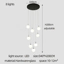 GobekUsa Cream Glass Ball Chandelier for Duplex Villa Penthouse, Restaurant and Staircase