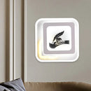 GobekUsa Modern Acrylic LED Sconce: White Wall Lamp with Deer/Feather Pattern - Perfect for Living Room