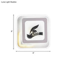 GobekUsa Modern Acrylic LED Sconce: White Wall Lamp with Deer/Feather Pattern - Perfect for Living Room