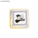 GobekUsa Modern Acrylic LED Sconce: White Wall Lamp with Deer/Feather Pattern - Perfect for Living Room