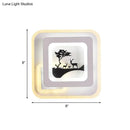 GobekUsa Modern Acrylic LED Sconce: White Wall Lamp with Deer/Feather Pattern - Perfect for Living Room