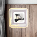 GobekUsa Modern Acrylic LED Sconce: White Wall Lamp with Deer/Feather Pattern - Perfect for Living Room