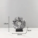 GobekUsa Circle Ornament Desk Decoration Resin Ring Statue Modern Crafts Decor