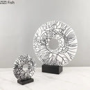 GobekUsa Circle Ornament Desk Decoration Resin Ring Statue Modern Crafts Decor