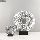 GobekUsa Circle Ornament Desk Decoration Resin Ring Statue Modern Crafts Decor