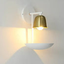 GobekUsa Gold and Black/White Bell Metal Sconce: Contemporary 1-Light Wall Lamp for Bedroom