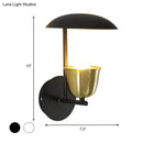 GobekUsa Gold and Black/White Bell Metal Sconce: Contemporary 1-Light Wall Lamp for Bedroom