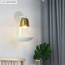 GobekUsa Gold and Black/White Bell Metal Sconce: Contemporary 1-Light Wall Lamp for Bedroom