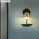 GobekUsa Gold and Black/White Bell Metal Sconce: Contemporary 1-Light Wall Lamp for Bedroom