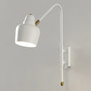 GobekUsa Swivel Shade Wall Mount Light - Sleek Metal Bedside Reading Lamp with V-Shaped Arm
