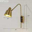 GobekUsa Swivel Shade Wall Mount Light - Sleek Metal Bedside Reading Lamp with V-Shaped Arm