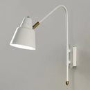 GobekUsa Swivel Shade Wall Mount Light - Sleek Metal Bedside Reading Lamp with V-Shaped Arm