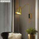 GobekUsa Swivel Shade Wall Mount Light - Sleek Metal Bedside Reading Lamp with V-Shaped Arm