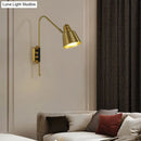 GobekUsa Swivel Shade Wall Mount Light - Sleek Metal Bedside Reading Lamp with V-Shaped Arm