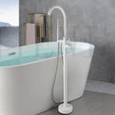 GobekUsa Dual Handle Bathtub Faucet Set with Hand Shower, Floor Mounted Hot Cold Mixer