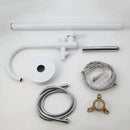 GobekUsa Dual Handle Bathtub Faucet Set with Hand Shower, Floor Mounted Hot Cold Mixer