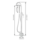 GobekUsa Dual Handle Bathtub Faucet Set with Hand Shower, Floor Mounted Hot Cold Mixer