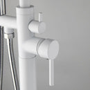 GobekUsa Dual Handle Bathtub Faucet Set with Hand Shower, Floor Mounted Hot Cold Mixer