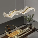 GobekUsa Acrylic Ribbon LED Pendant Chandelier - Designer Dining Room Hanging Lamp