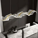 GobekUsa Acrylic Ribbon LED Pendant Chandelier - Designer Dining Room Hanging Lamp