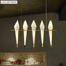 GobekUsa Modern Bird-Shaped Island Pendant Light: 3/4/5 Golden Hanging Lights for Bedroom
