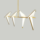 GobekUsa Modern Bird-Shaped Island Pendant Light: 3/4/5 Golden Hanging Lights for Bedroom