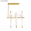GobekUsa Modern Bird-Shaped Island Pendant Light: 3/4/5 Golden Hanging Lights for Bedroom
