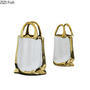 GobekUsa Golden Handbag Ceramic Vase for Stunning Flower Arrangements