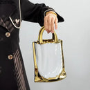 GobekUsa Golden Handbag Ceramic Vase for Stunning Flower Arrangements