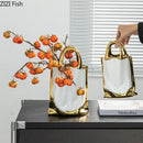 GobekUsa Golden Handbag Ceramic Vase for Stunning Flower Arrangements