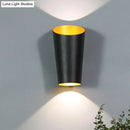 GobekUsa Modern LED Bedside Sconce Light - Black/White Finish Wall Lamp with Aluminum Cylinder Shade
