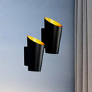 GobekUsa Modern LED Bedside Sconce Light - Black/White Finish Wall Lamp with Aluminum Cylinder Shade