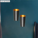 GobekUsa Modern LED Bedside Sconce Light - Black/White Finish Wall Lamp with Aluminum Cylinder Shade