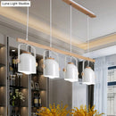 GobekUsa Modern White and Grey Dome Shade Chandelier - Nordic Metal Island Light