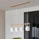 GobekUsa Modern White and Grey Dome Shade Chandelier - Nordic Metal Island Light