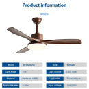 GobekUsa 52" Modern Ceiling Fan with Lights and Remote Control