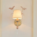 GobekUsa Conical Wall Lamp - Modern Metal and Crystal Sconce Lighting in White Finish