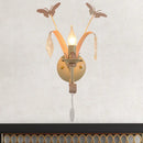 GobekUsa Conical Wall Lamp - Modern Metal and Crystal Sconce Lighting in White Finish