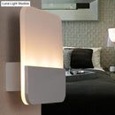 GobekUsa Modern LED Sconce Light: Sleek White Round/Square Design, Single Acrylic Wall Lighting in Warm/White Glow
